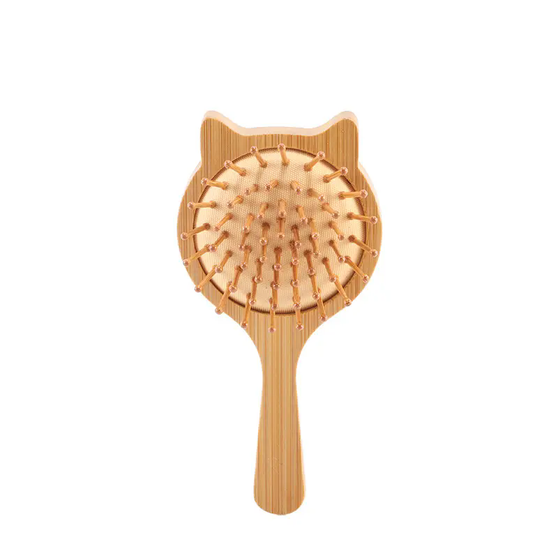 天然の竹のヘアブラシ